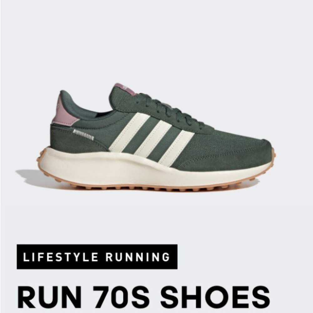 Adidas Run 70s Shoes - Green and White
